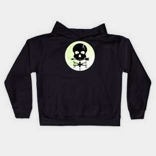 Skull Moon Weathervane Kids Hoodie